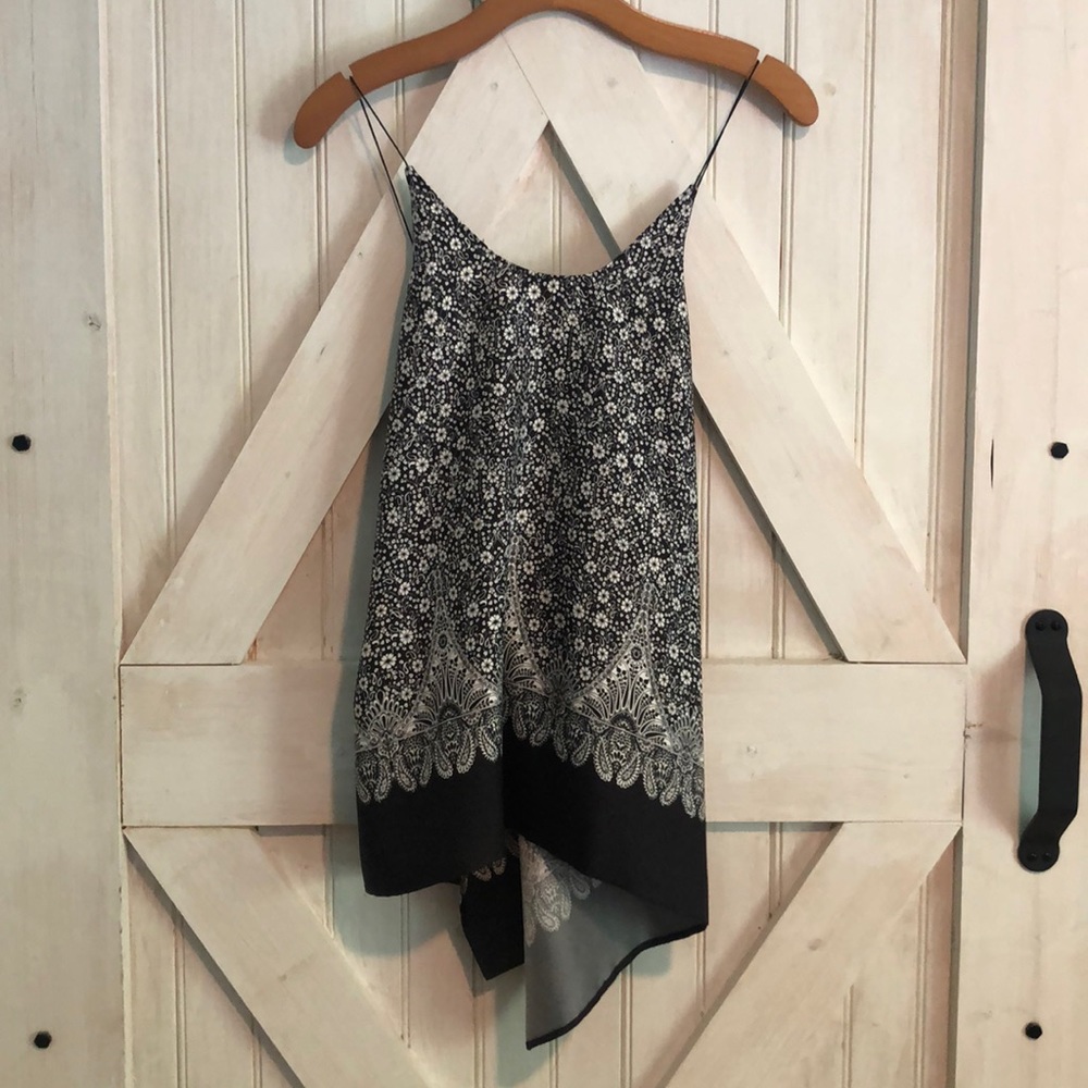 NWT Helmut Lang Printed Silk Open Back Cami